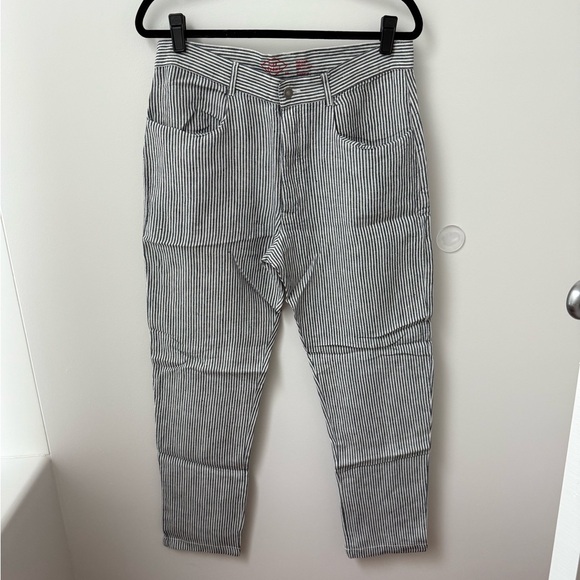 NWOT Alex Crane Cham Linen Striped Pants, size: 32 - Picture 1 of 3